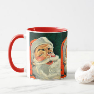 Caneca Natal Antigo, Alegre Papai Noel Retro dos Anos 50