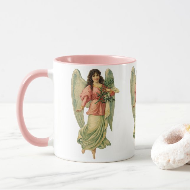 Caneca Natal Antigo, Anjo Vitoriano Antigo (Com Donut)