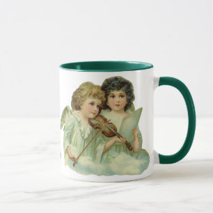 Caneca Natal Antigo, Anjos Vitorianos Música Violino