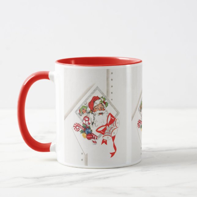 Caneca Natal Antigo, Papai Noel com Bengalas de Natal (Esquerda)