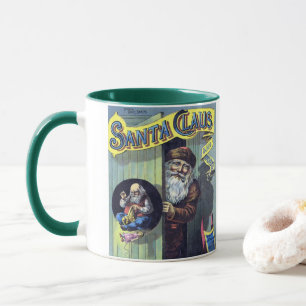 Caneca Natal Antigo, Papai Noel e o Livro de Suas Obras