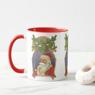 Caneca Natal Antigo, Papai Noel Vitoriano com Cachimbo
