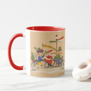 Caneca Natal Antigo, Papai Noel Vitoriano de Bicicleta