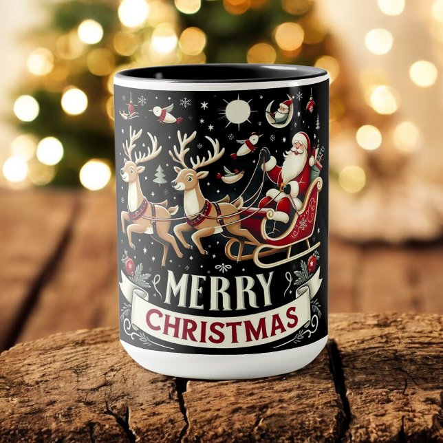Caneca Natal Antigo & Rena Estrela Noturna de Natal  (Criador carregado)