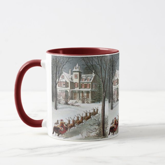 Caneca Natal Antigo, São Nicolau com Rena (Esquerda)