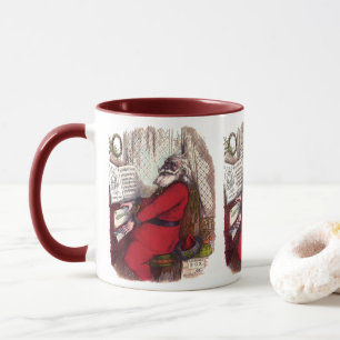 Caneca Natal Antigo, Thomas Nast Papai Noel Piano