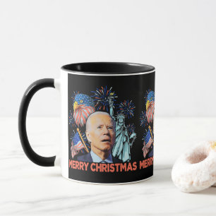 Caneca Natal Biden Engraçado Joe Biden Confusou Xmas