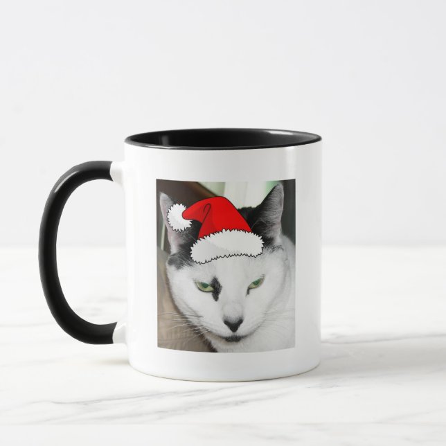 Caneca Natal Black and White Kitten (Esquerda)