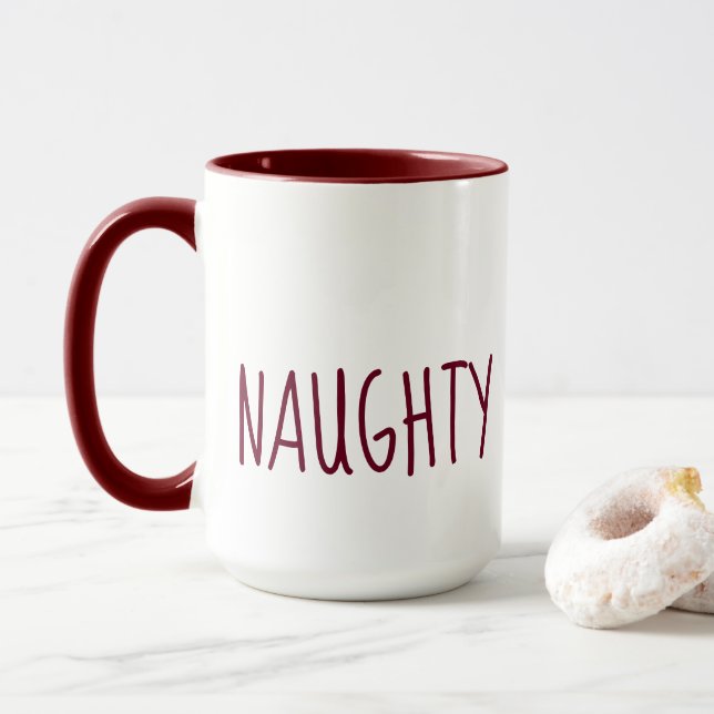 Caneca Natal Bonito Malicioso e Bonzinho (Com Donut)
