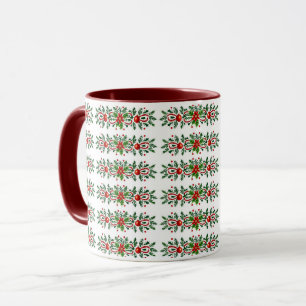 Caneca Natal botânico decorativo elegante