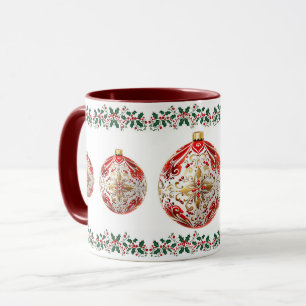 Caneca Natal botânico elegante