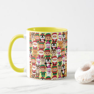Caneca Natal colorido para Ursinhos com muitas profissões