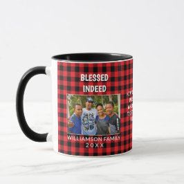 Caneca Natal Cristão da Família de Xadrezes de Buffalo Pe