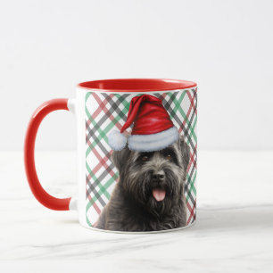 Caneca Natal da Xadrez de Férias Bouvier Dog