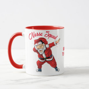 Caneca Natal Dabbing Papai Noel, festa de Natal Vermelho