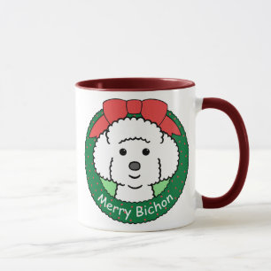 Caneca Natal de Bichon Frise