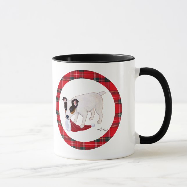 Caneca Natal de Jack Russell Terrier (Direita)