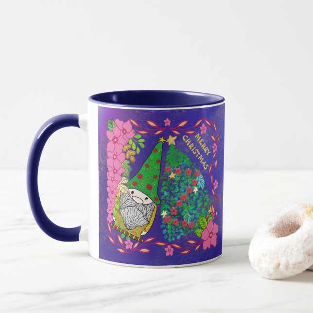 CANECA NATAL DE MERCADORIAS PERSONALIZADO COM ÁRVORE XMAS (Com Donut)