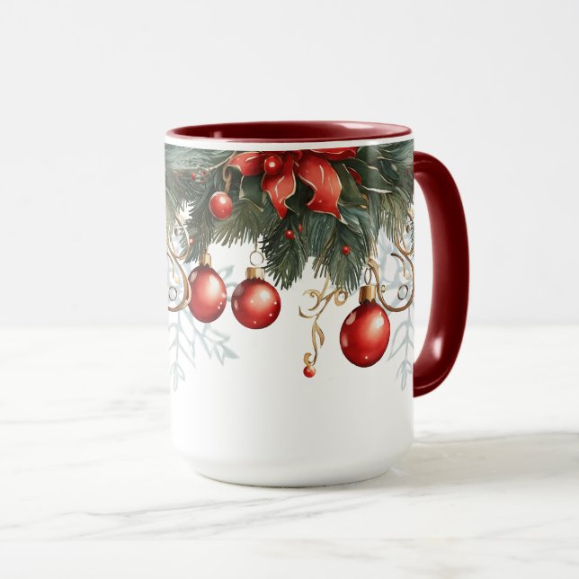 Caneca Natal de Red Bubble (Frente Esquerda)