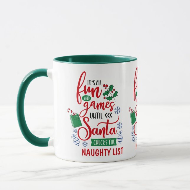 Caneca Natal de uma Lista Triste de Jogos e Diversão (Esquerda)