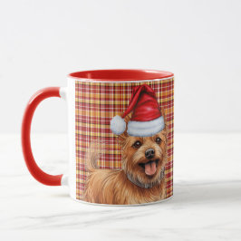 Caneca Natal de Xadrez de Férias Terrier Dog
