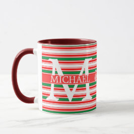 Caneca Natal decorativo do Monograma Elegante
