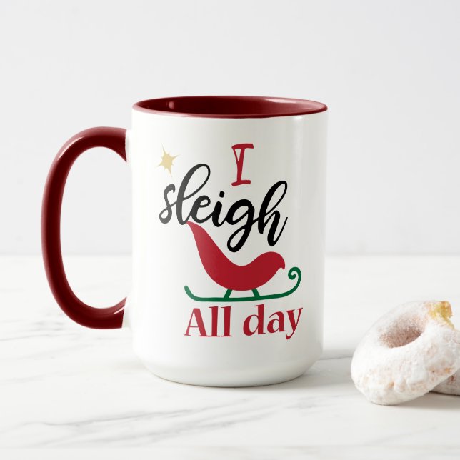 Caneca Natal Divertido Eu Derrubo Tudo No Dia De Natal (Com Donut)