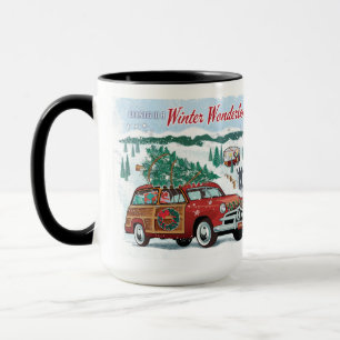 Caneca Natal do Clássico Woodie Wagon