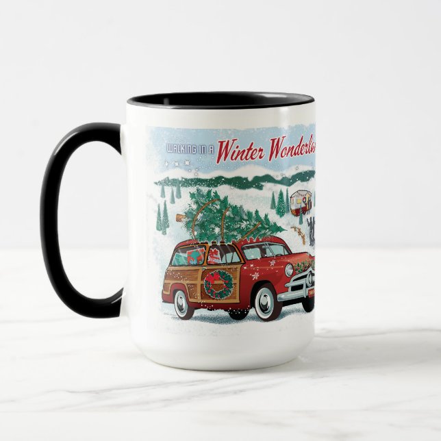 Caneca Natal do Clássico Woodie Wagon (Esquerda)