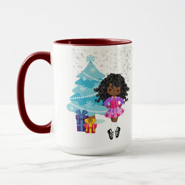Caneca Natal do Dançarino Irlandês Americano Personalizad (Esquerda)