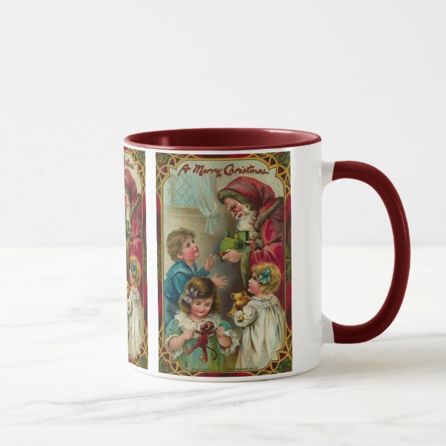 Caneca Natal do pai - arte do vintage (Direita)