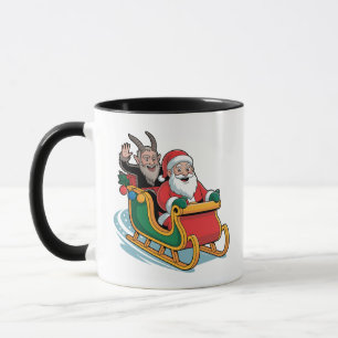 Caneca Natal e Krampus Malvado Escuro Natal Terror Xmas