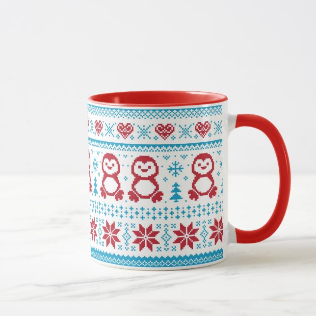 Caneca Natal e teste padrão feito malha inverno (Direita)