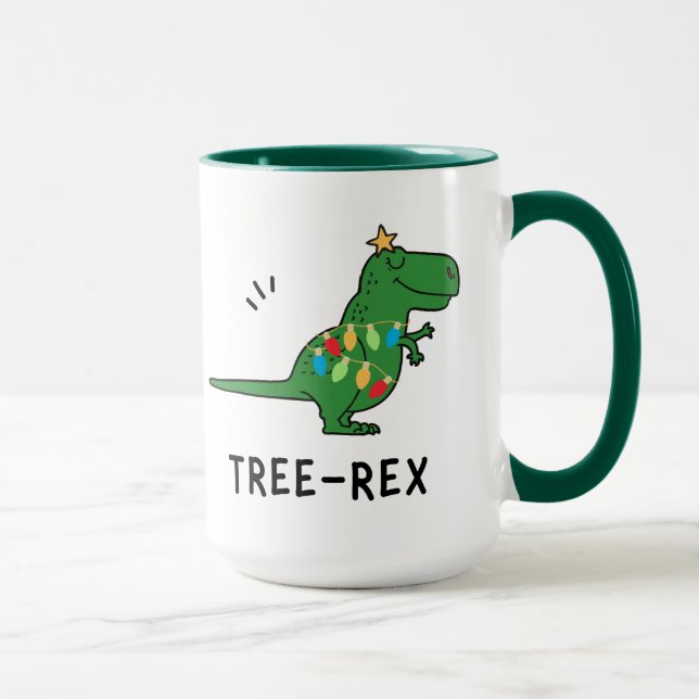 Caneca Natal Engraçado da Árvore Rex (Direita)