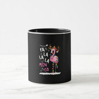 Caneca Natal - Fa-La-La-Mingo Flamingo Com Natal