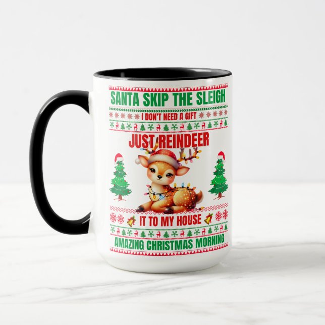 Caneca Natal Feliz Natal Para O Gift Reindeer (Esquerda)