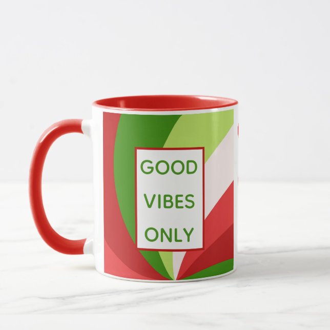 Caneca Natal Férias Boas Víblias Apenas Vermelho Verde Br (Esquerda)