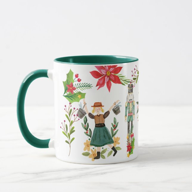 Caneca Natal Festivo O Ballet Quebra-Nozes Verde (Esquerda)