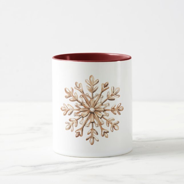 Caneca Natal Floco de Neve Creme (Centro)