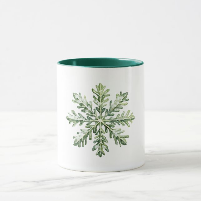 Caneca Natal Floco de Neve Verde (Centro)