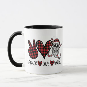 Caneca Natal Gótico   Paz, Amor e Papais noeis