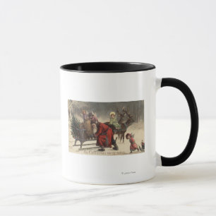 Caneca Natal GreetingSanta e trenó