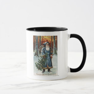 Caneca Natal GreetingSanta no azul
