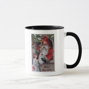 Caneca Natal GreetingSanta que dá a boneca