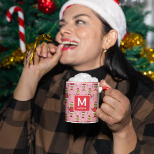 Caneca Natal Grinch Vintage Adicione seu Nome e Inicial