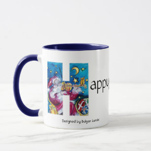 CANECA NATAL H - LETRA / MONOGRAMA FELIZ DOS FERIDOS