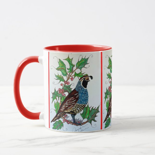 Caneca Natal Holly Quail (Esquerda)