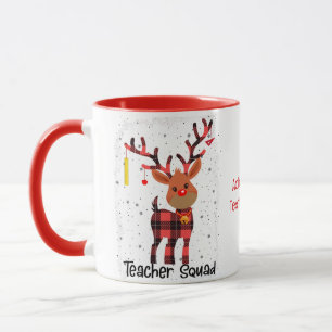 Caneca Natal Mais Fofo Professor Rena Squad Engraçado