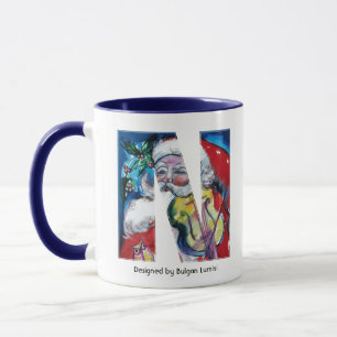 CANECA NATAL N CARTA/PAPAIS NOEIS COM MONOGRAMA DE VIOLIN