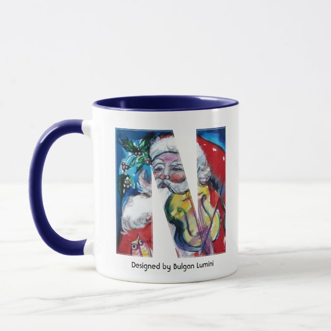 CANECA NATAL N CARTA/PAPAIS NOEIS COM MONOGRAMA DE VIOLIN (Esquerda)